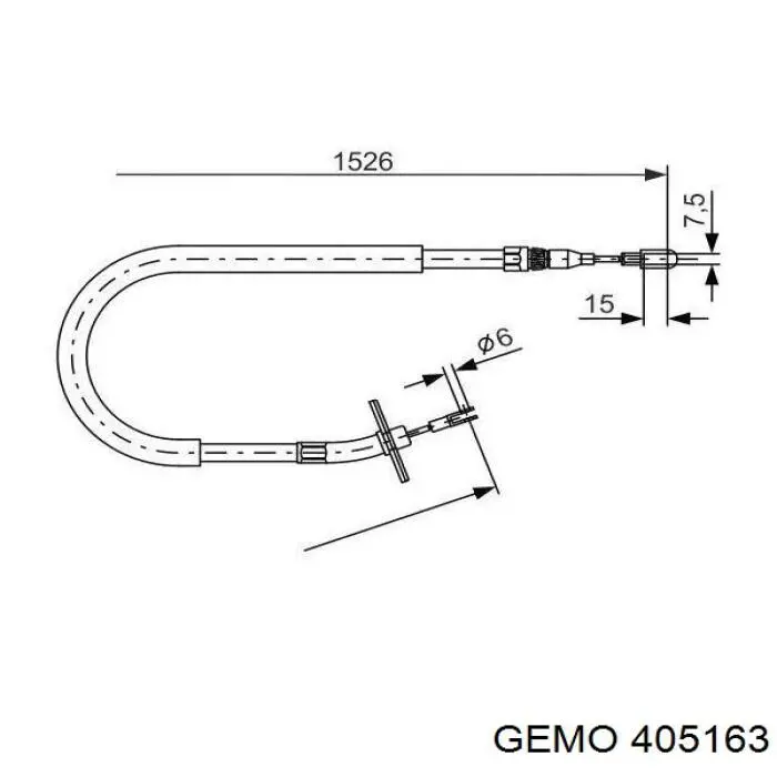 405163 Gemo cable de freno de mano trasero derecho