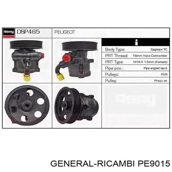 PE9015 General Ricambi cremallera de dirección