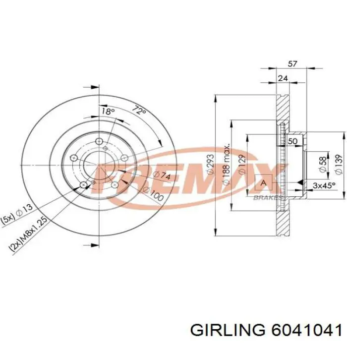 Freno de disco delantero Subaru Impreza 1 GC