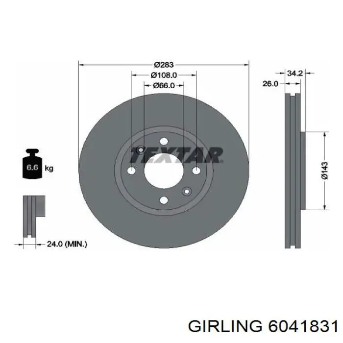 Freno de disco delantero Citroen C4 UD