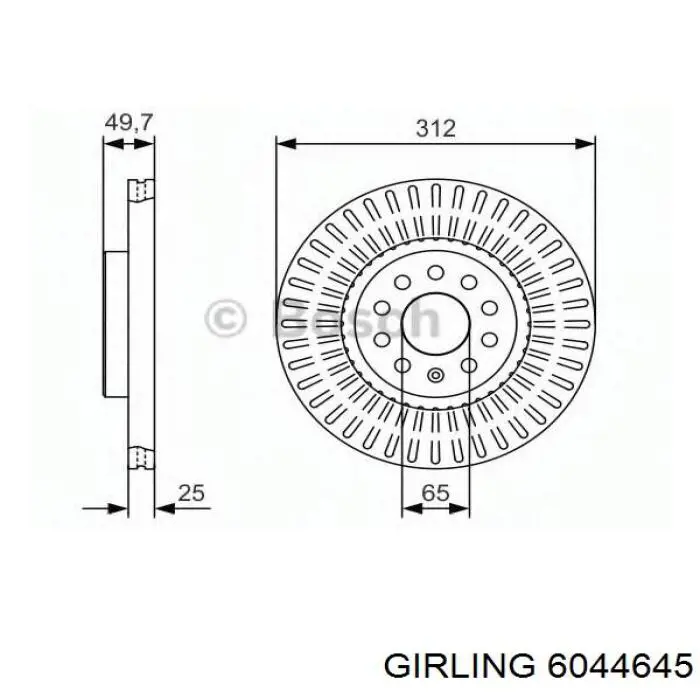 Disco de freno delantero Girling 6044645
