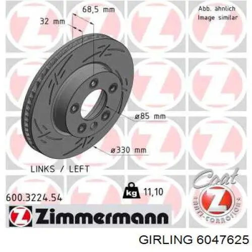 Comprar 6047625 Girling Freno de disco delantero