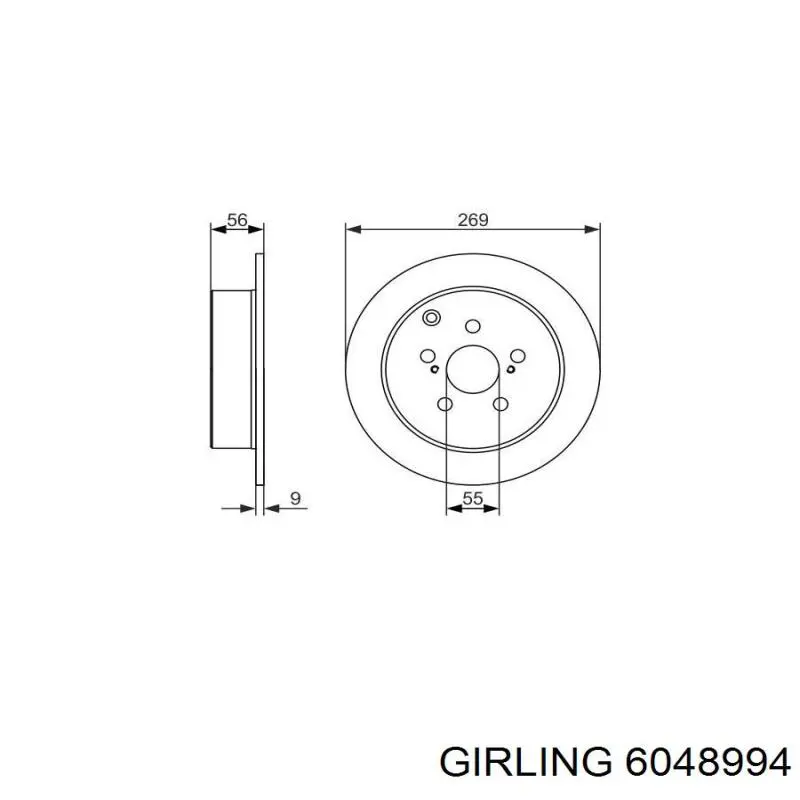 Disco de freno trasero Toyota Prius NHW20