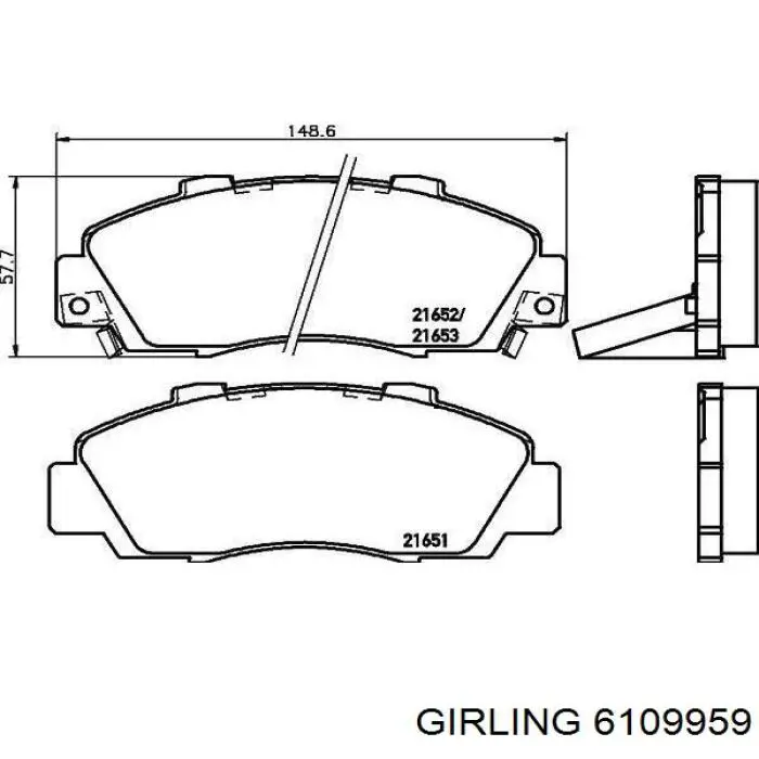 Comprar 6109959 Girling Pastillas delanteras de freno