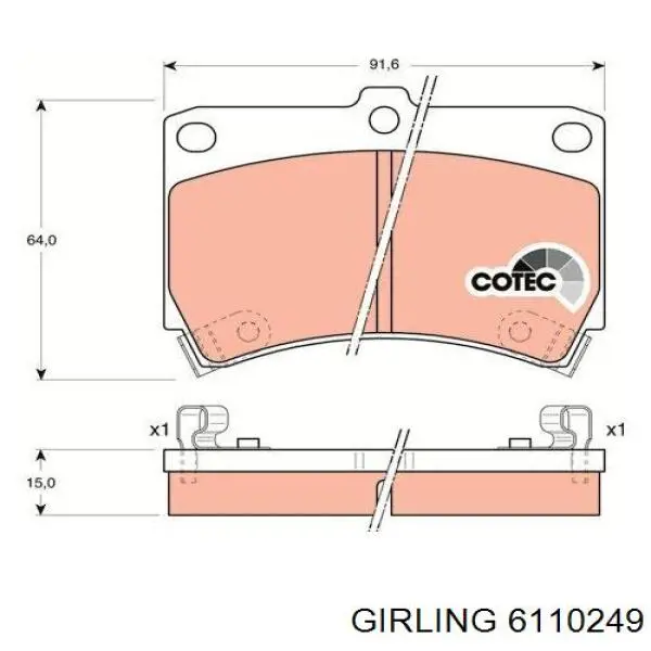 Pastillas de freno delanteras Mazda 323 BA