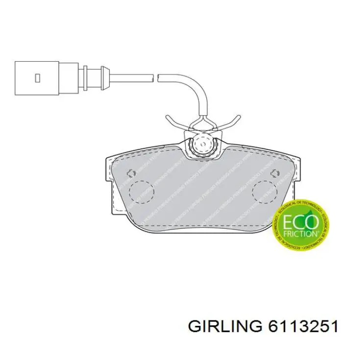 Pastillas de freno traseras 6113251 Girling