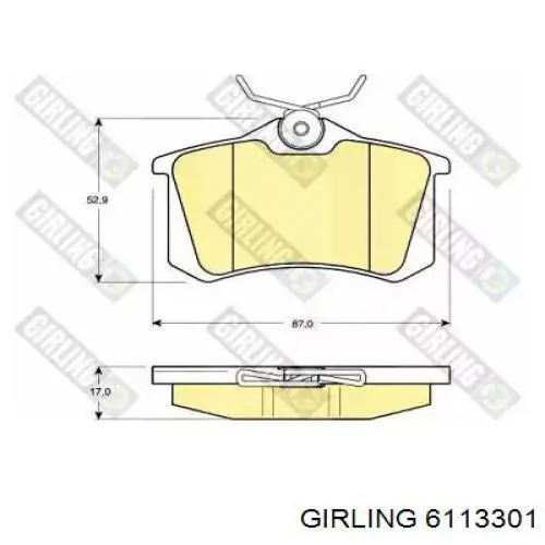 6113301 Girling pastillas de freno traseras