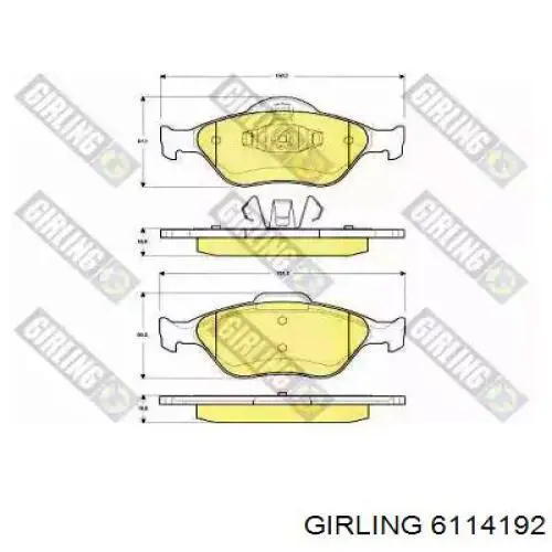 6114192 Girling Pastillas delanteras