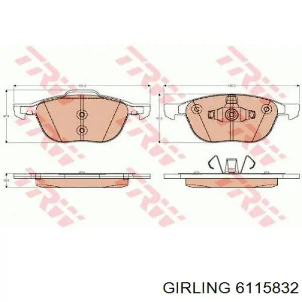 Pastillas de freno delanteras Girling 6115832
