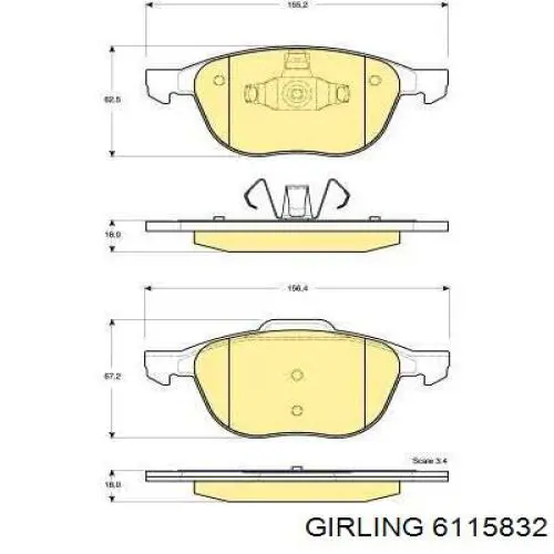 6115832 Girling Pastillas delanteras