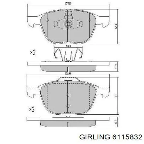 Comprar 6115832 Girling Pastillas delanteras de freno