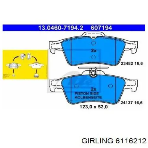 Pastillas traseras de freno Girling 6116212 precio, desde 19,81 EUR