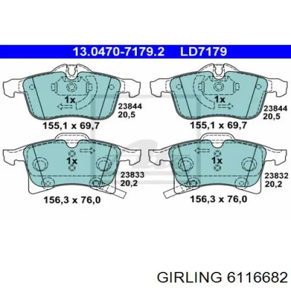 Pastillas de freno delanteras Opel Corsa X12