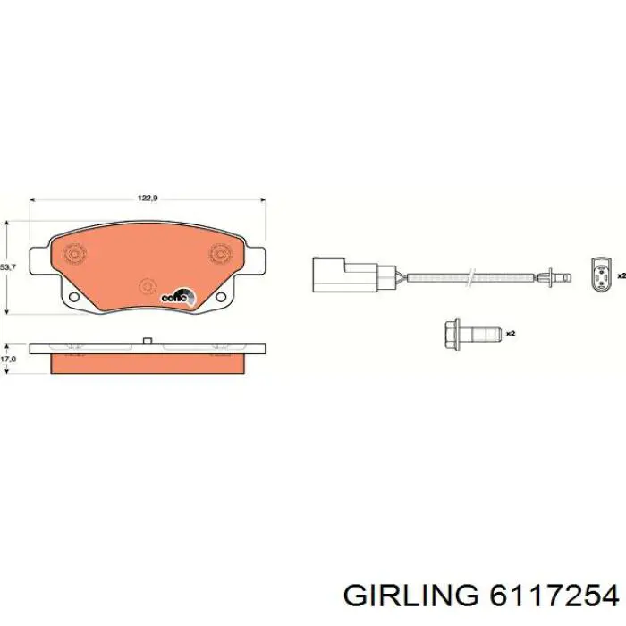 Pastillas de freno traseras 6117254 Girling