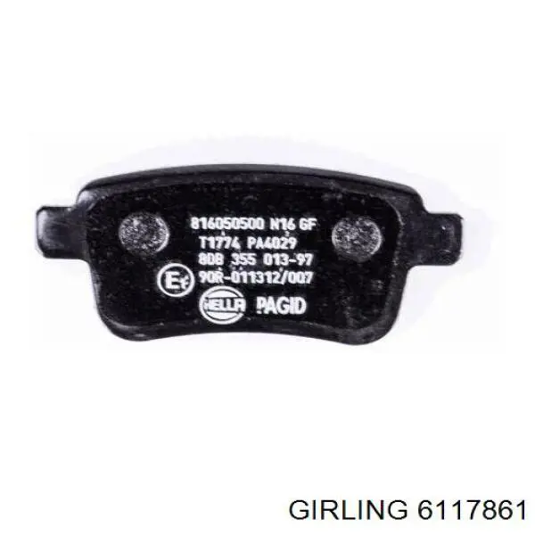 Pastillas de freno traseras 6117861 Girling