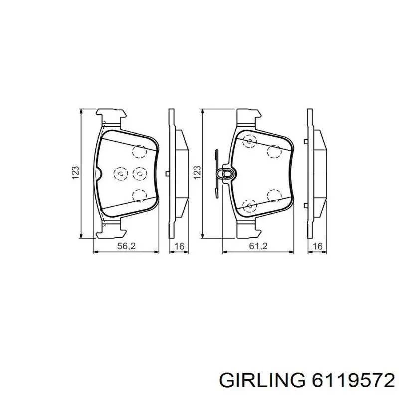 Pastillas traseras Girling 6119572