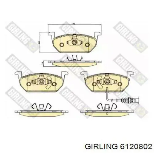 6120802 Girling pastillas de freno delanteras