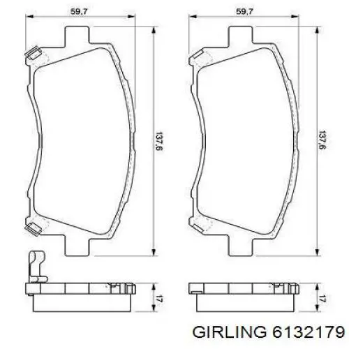 Pastillas de freno delanteras Subaru Legacy 3 BE, BH