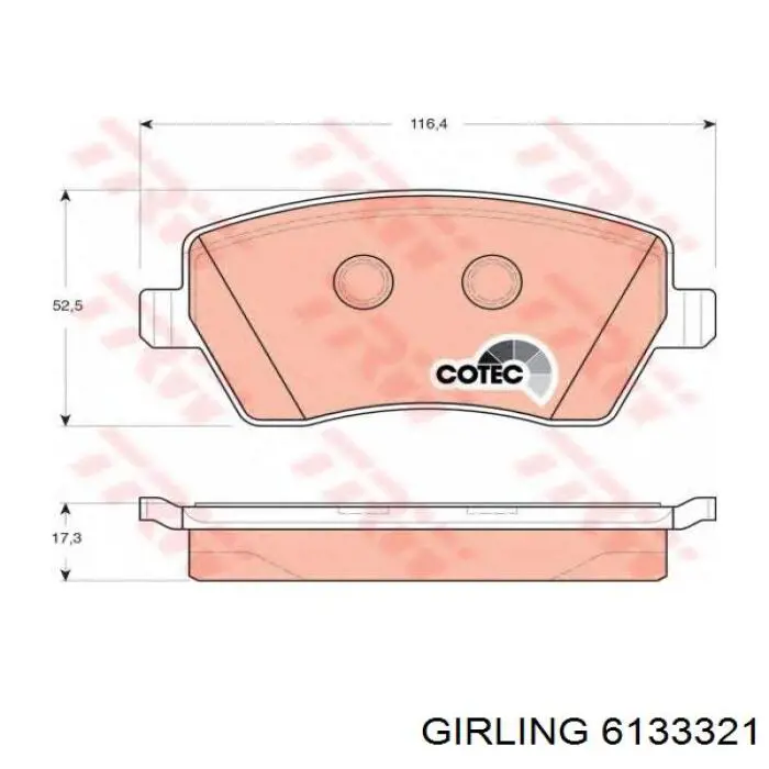 6133321 Girling Pastillas delanteras