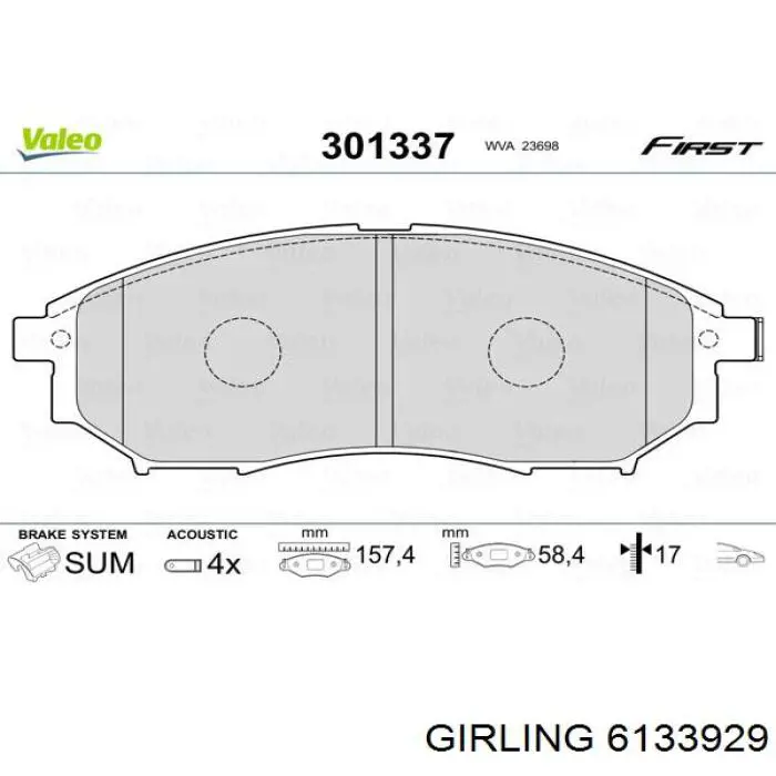 Pastillas de freno delanteras Nissan Navara D40M
