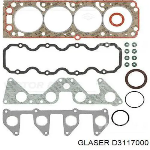 Juego de juntas superiores de motor D3117000 Glaser
