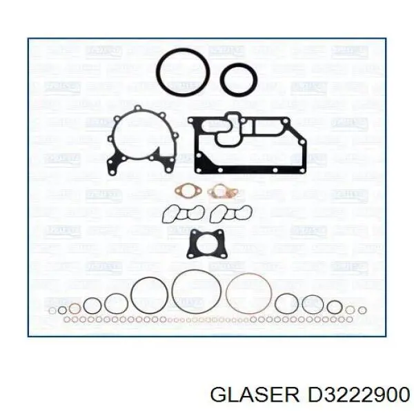 D3222900 Glaser juego de juntas de motor, completo, superior