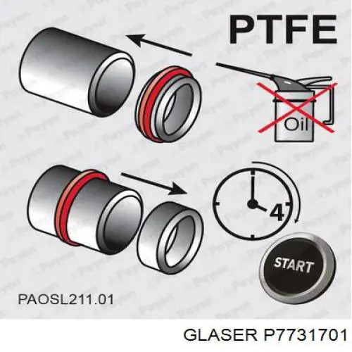 Retén de cigüeñal P7731701 Glaser
