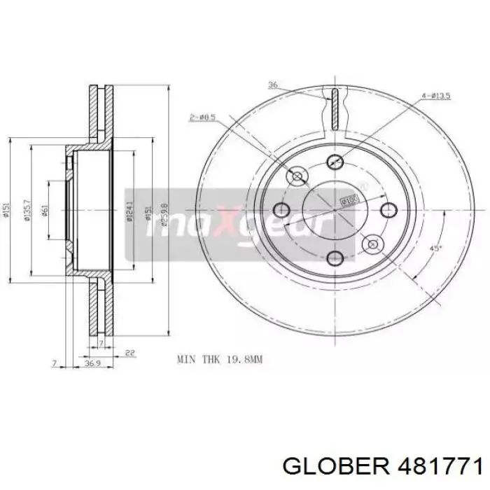 Freno de disco delantero Nissan Versa E12X