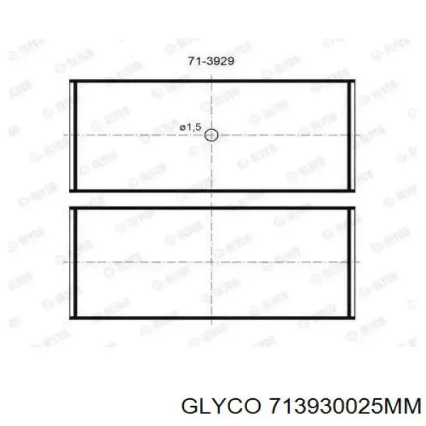 713930025MM Glyco Juego de cojinetes de biela, cota de reparación (+0,25 mm)