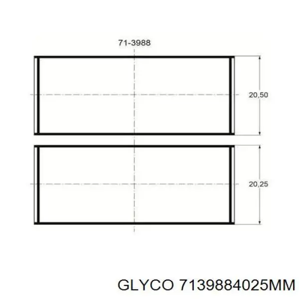 7139884025MM Glyco Juego de cojinetes de biela, cota de reparación (+0,25 mm)
