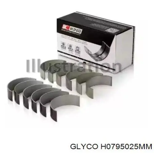 H0795025MM Glyco juego de cojinetes de cigüeñal, cota de reparación +0,25 mm