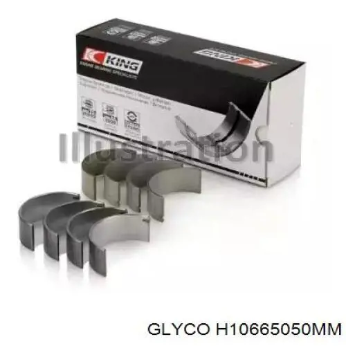 H10665050MM Glyco juego de cojinetes de cigüeñal, cota de reparación +0,50 mm