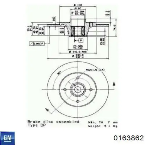 0163862 General Motors moldura de parabrisas inferior