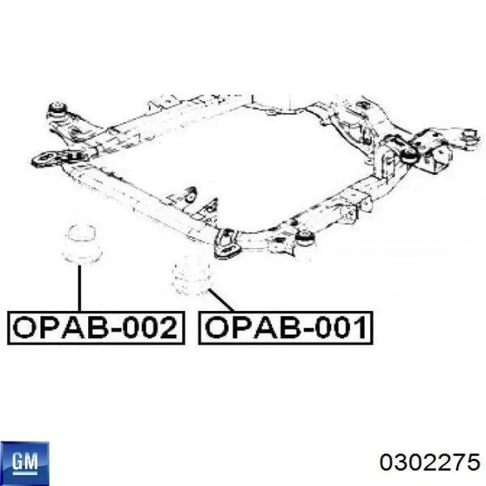 0302275 General Motors bloqueo silencioso (almohada De La Viga Delantera (Bastidor Auxiliar))