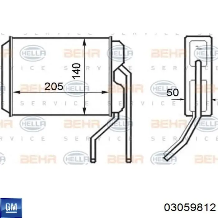 03059812 General Motors Radiador interior
