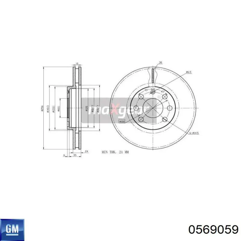 0569059 General Motors disco de freno delantero