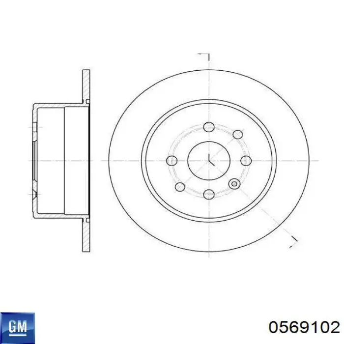 0569102 General Motors disco de freno trasero