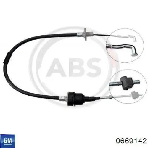 0669142 General Motors cable de embrague