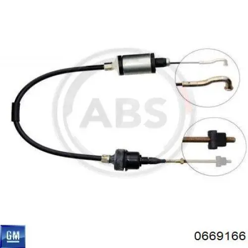 0669166 General Motors cable de embrague