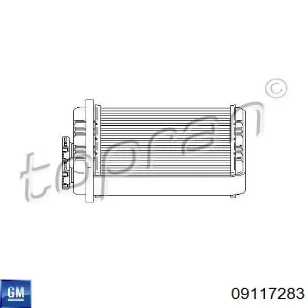 09117283 General Motors radiador de calefacción