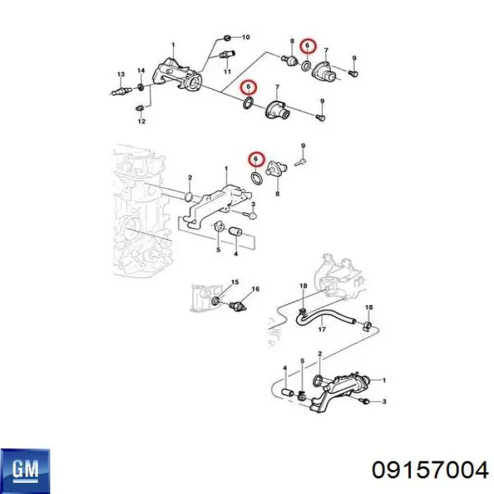 09157004 General Motors junta de brida de sistema derefrigeración