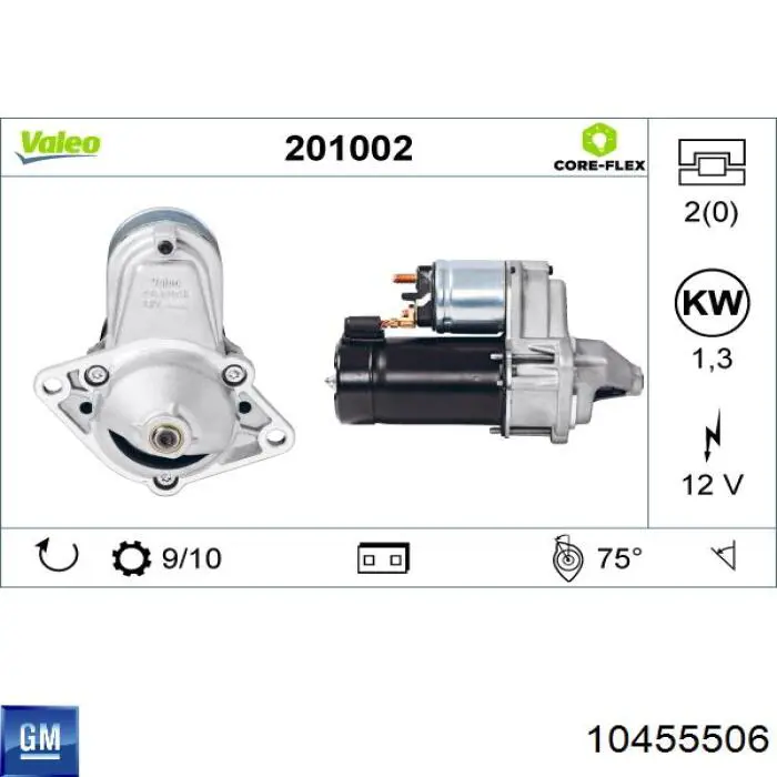 Burro de arranque  General Motors 10455506 precio, desde 68,24 EUR