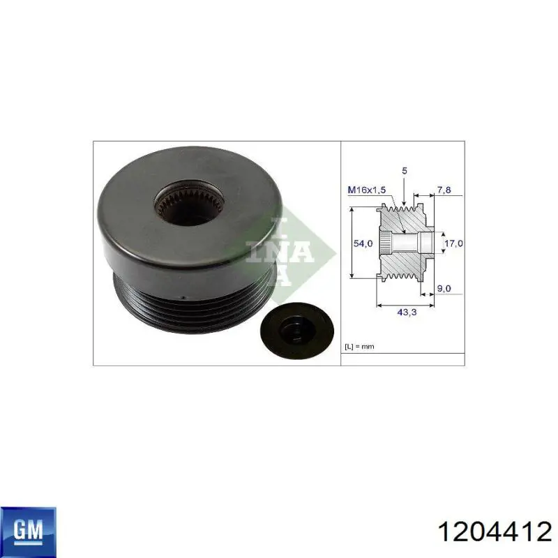 Poleas juego de piezas Opel Astra 51, 52, F35, M35