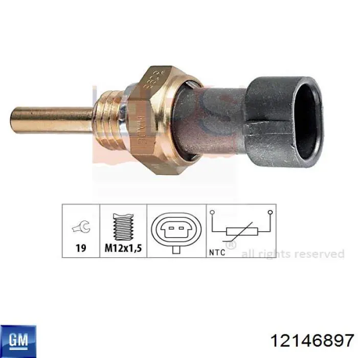 Sensor de temperatura del refrigerante Chevrolet Aveo 2 T250, T255