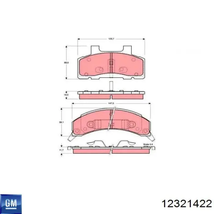 12321422 General Motors pastillas de freno delanteras