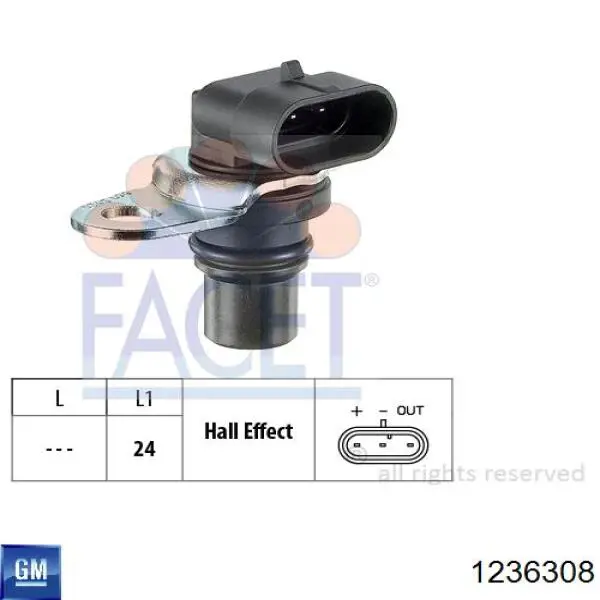 1236308 General Motors sensor de posición del árbol de levas