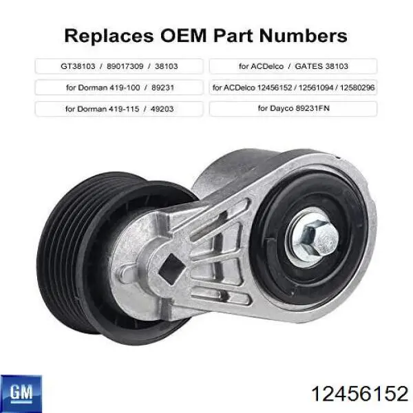 Comprar 12456152 General Motors Tensor de correa poli V 