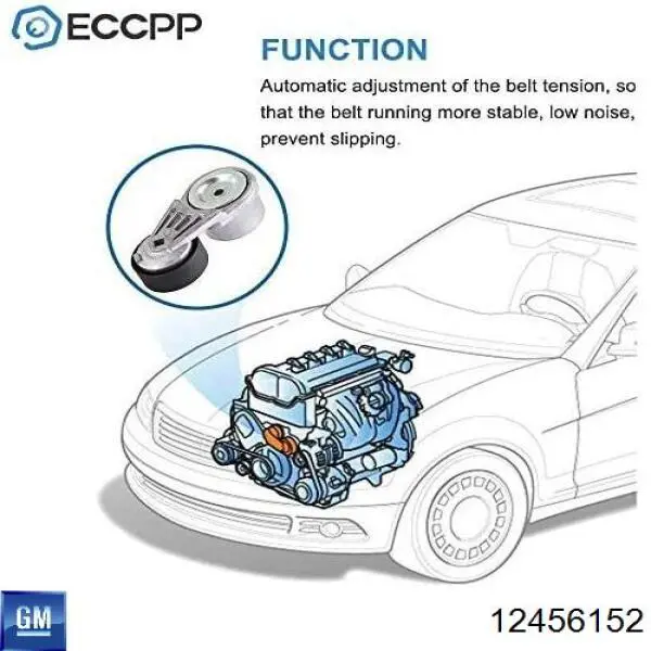 Tensor de correa poli V 12456152 General Motors