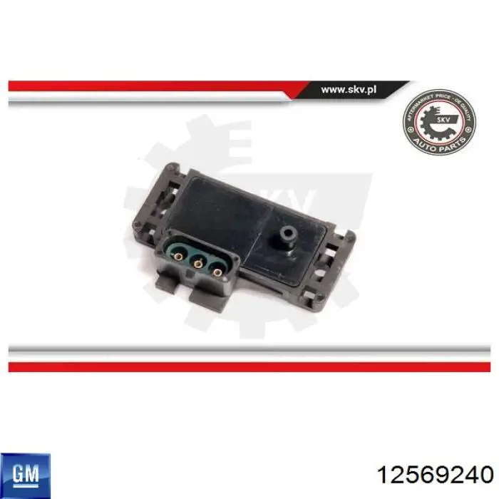12569240 General Motors Sensor, presión colector de admisión 