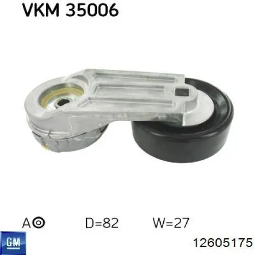Tensor de la correa trapecial General Motors 12605175 precio, desde 54,43 EUR